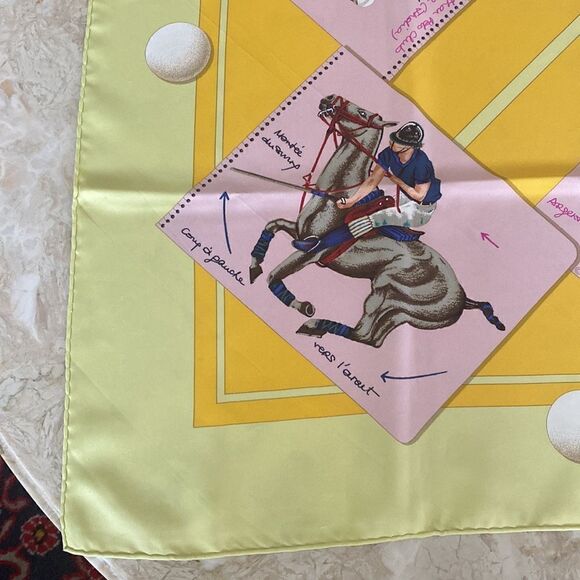 Hermès Le Monde du Polo 100% Silk Scarf 90cm - Picture 10 of 15